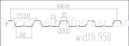 686 roof profile drawing